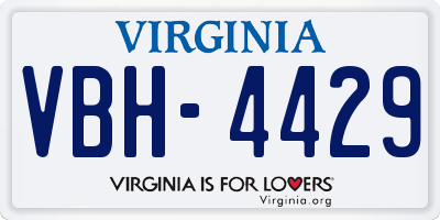 VA license plate VBH4429