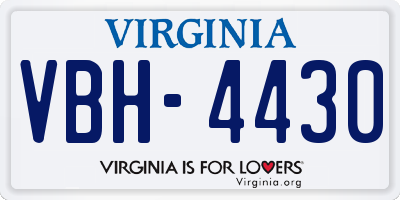 VA license plate VBH4430