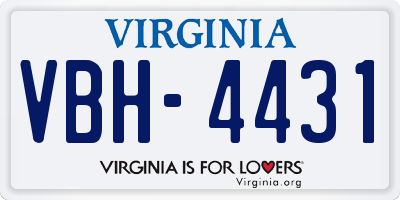 VA license plate VBH4431