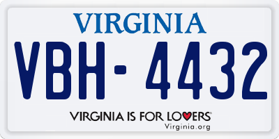 VA license plate VBH4432