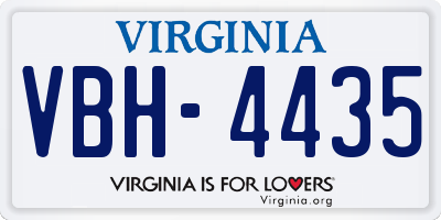 VA license plate VBH4435