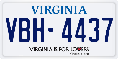 VA license plate VBH4437