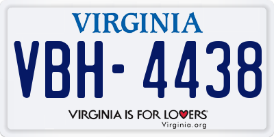 VA license plate VBH4438