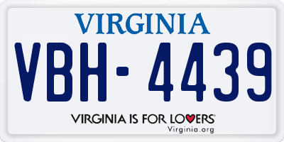 VA license plate VBH4439