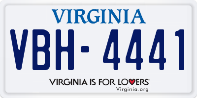 VA license plate VBH4441