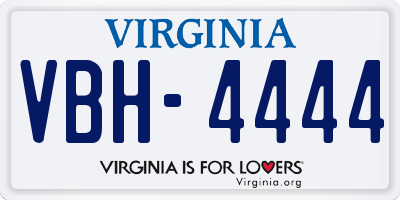 VA license plate VBH4444