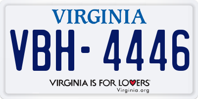 VA license plate VBH4446