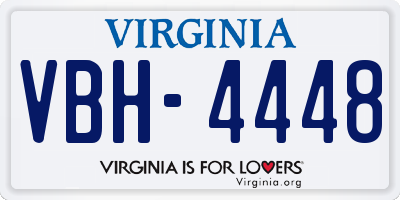 VA license plate VBH4448