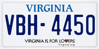 VA license plate VBH4450