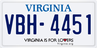 VA license plate VBH4451