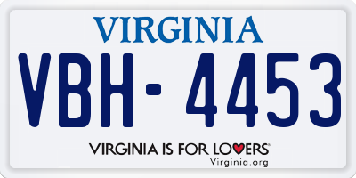VA license plate VBH4453