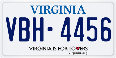 VA license plate VBH4456