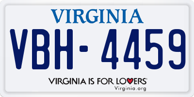 VA license plate VBH4459
