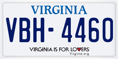 VA license plate VBH4460