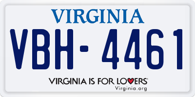 VA license plate VBH4461