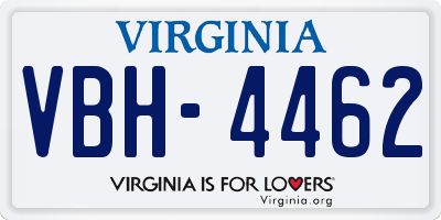 VA license plate VBH4462