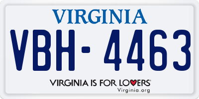 VA license plate VBH4463