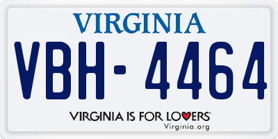 VA license plate VBH4464