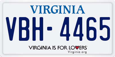 VA license plate VBH4465