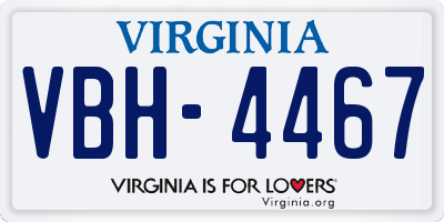 VA license plate VBH4467