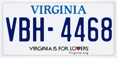 VA license plate VBH4468