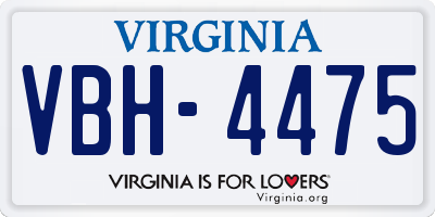 VA license plate VBH4475