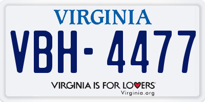 VA license plate VBH4477