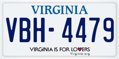 VA license plate VBH4479