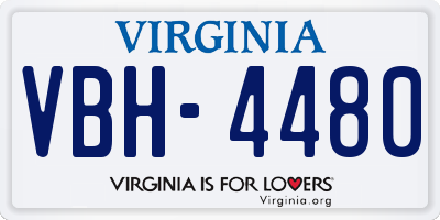 VA license plate VBH4480