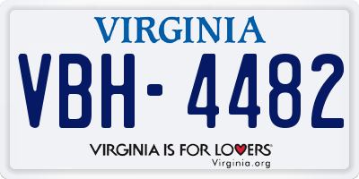 VA license plate VBH4482