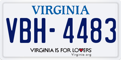 VA license plate VBH4483