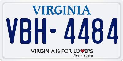 VA license plate VBH4484