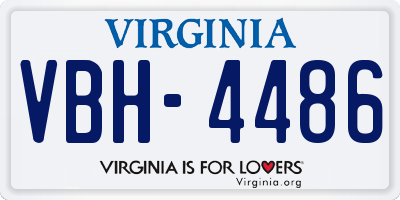 VA license plate VBH4486