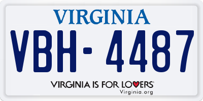 VA license plate VBH4487