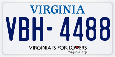VA license plate VBH4488
