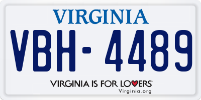 VA license plate VBH4489
