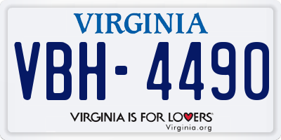 VA license plate VBH4490