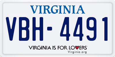 VA license plate VBH4491