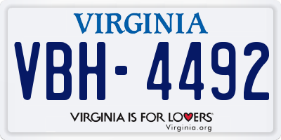 VA license plate VBH4492