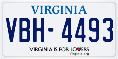 VA license plate VBH4493