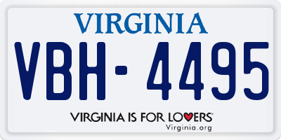 VA license plate VBH4495
