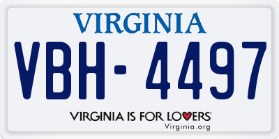 VA license plate VBH4497