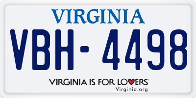 VA license plate VBH4498