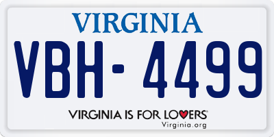 VA license plate VBH4499