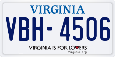 VA license plate VBH4506