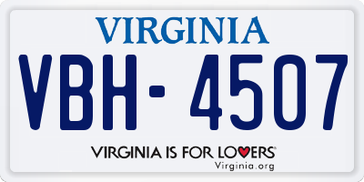 VA license plate VBH4507