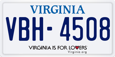 VA license plate VBH4508