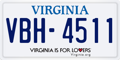 VA license plate VBH4511