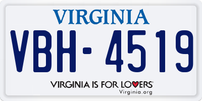 VA license plate VBH4519