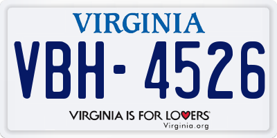 VA license plate VBH4526